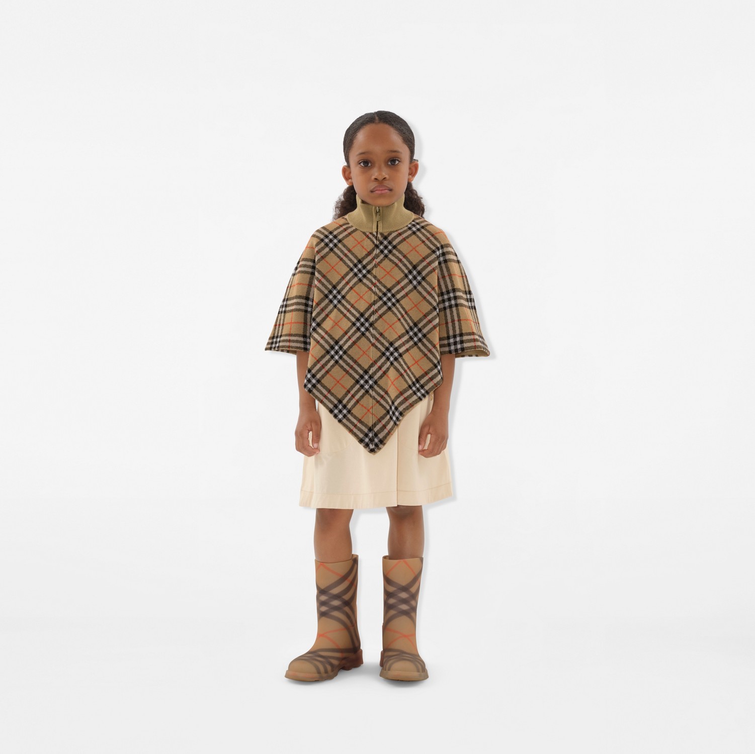 チェック ウールケープ (サンド) | Burberry®公式サイト