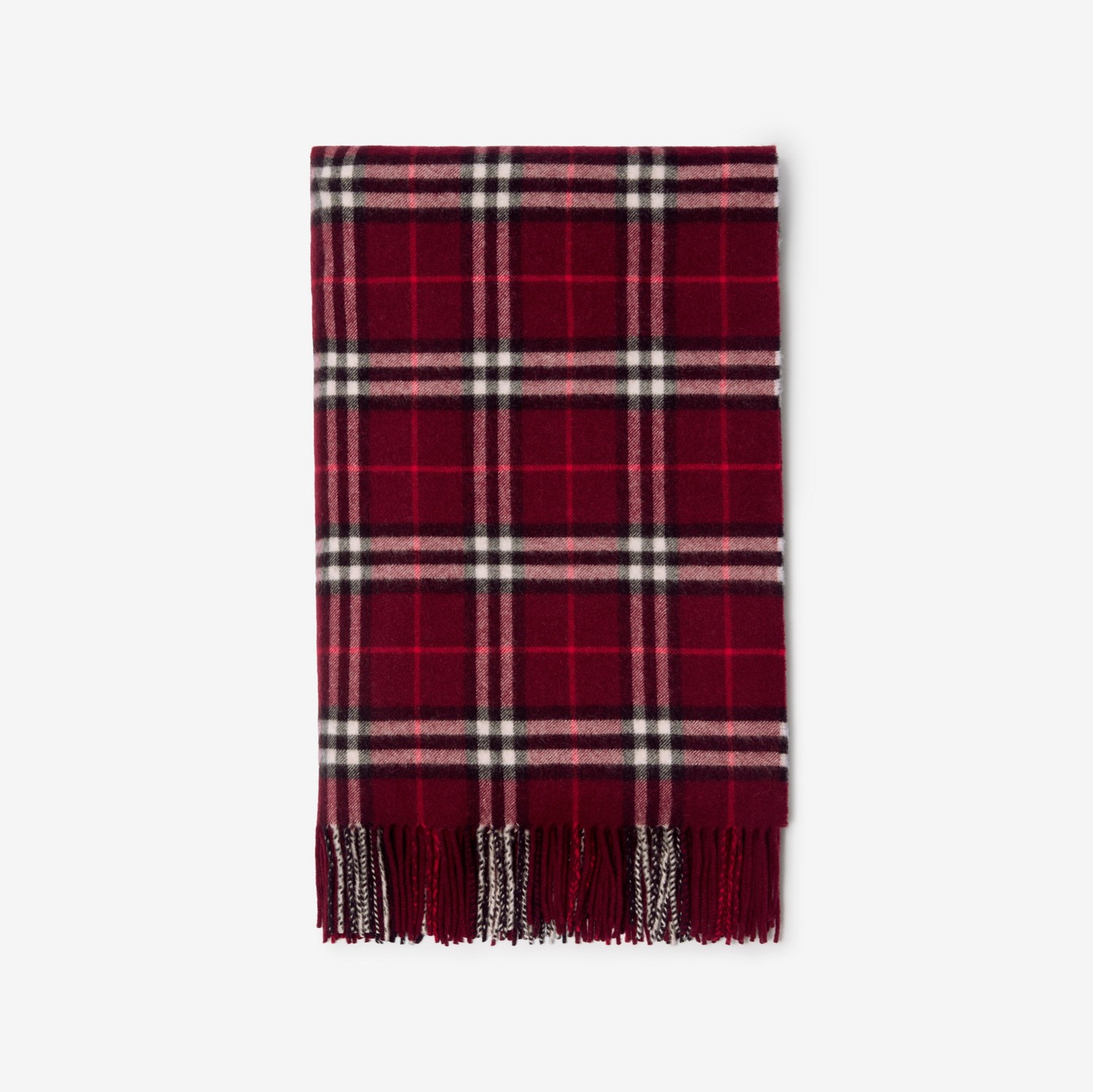 チェック カシミア ブランケット (オックスブラッドレッド) | Burberry