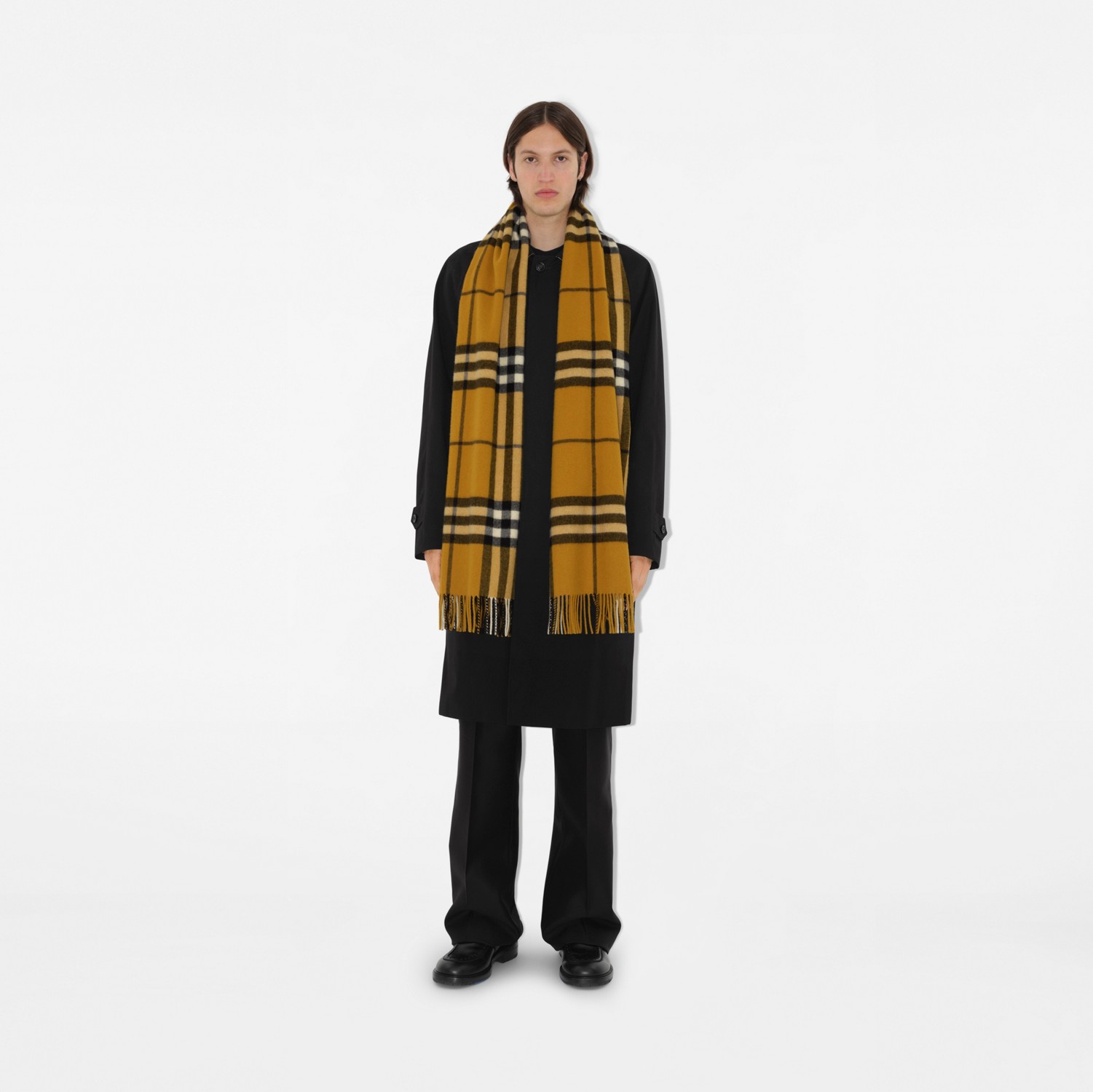 ワイド チェック カシミアスカーフ (チーク) | Burberry®公式サイト
