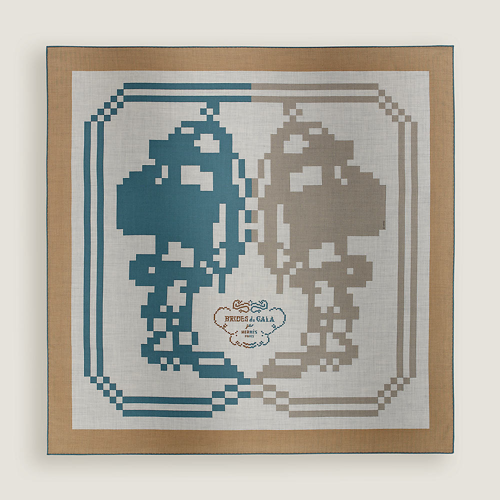 Brides de Gala Pixel scarf 100 - Grey | Hermès USA