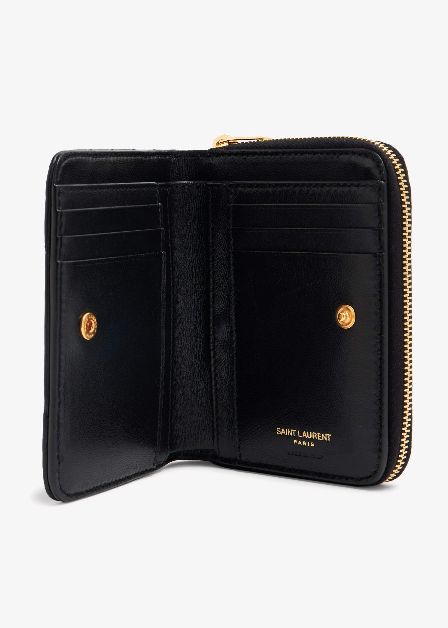 Saint Laurent Monogramme compact zip wallet for Women - Black in
