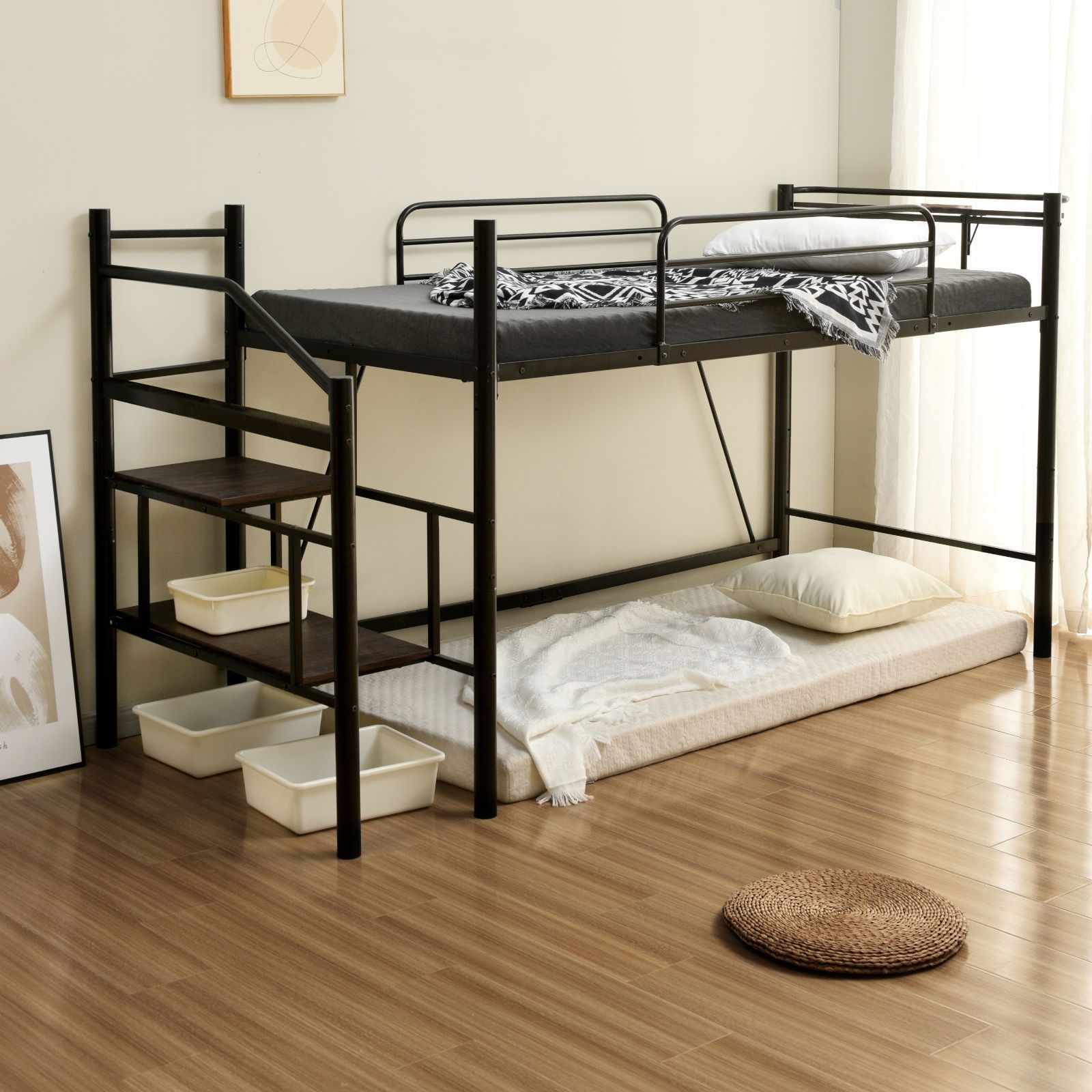 ロフトベッド パイプベッド シングル 耐荷重150kg 高さ130cm ハイ