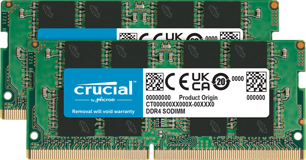 Crucial 32GB Kit (16GBx2) DDR4-2400 SODIMM | CT2K16G4SFD824A