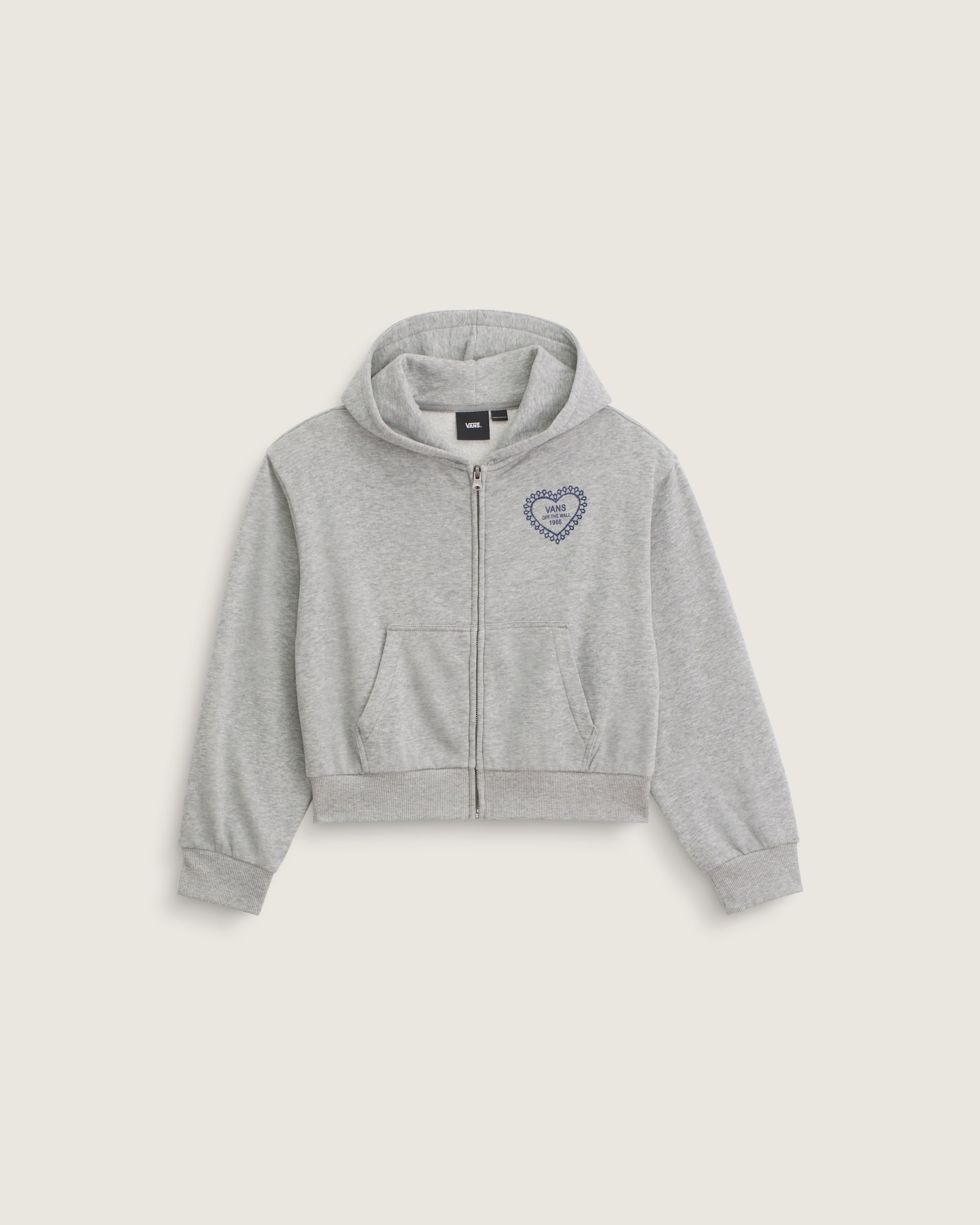 Kids Lacey Daze Retro Zip Hoodie en Cement Heather Grey | Vans CA