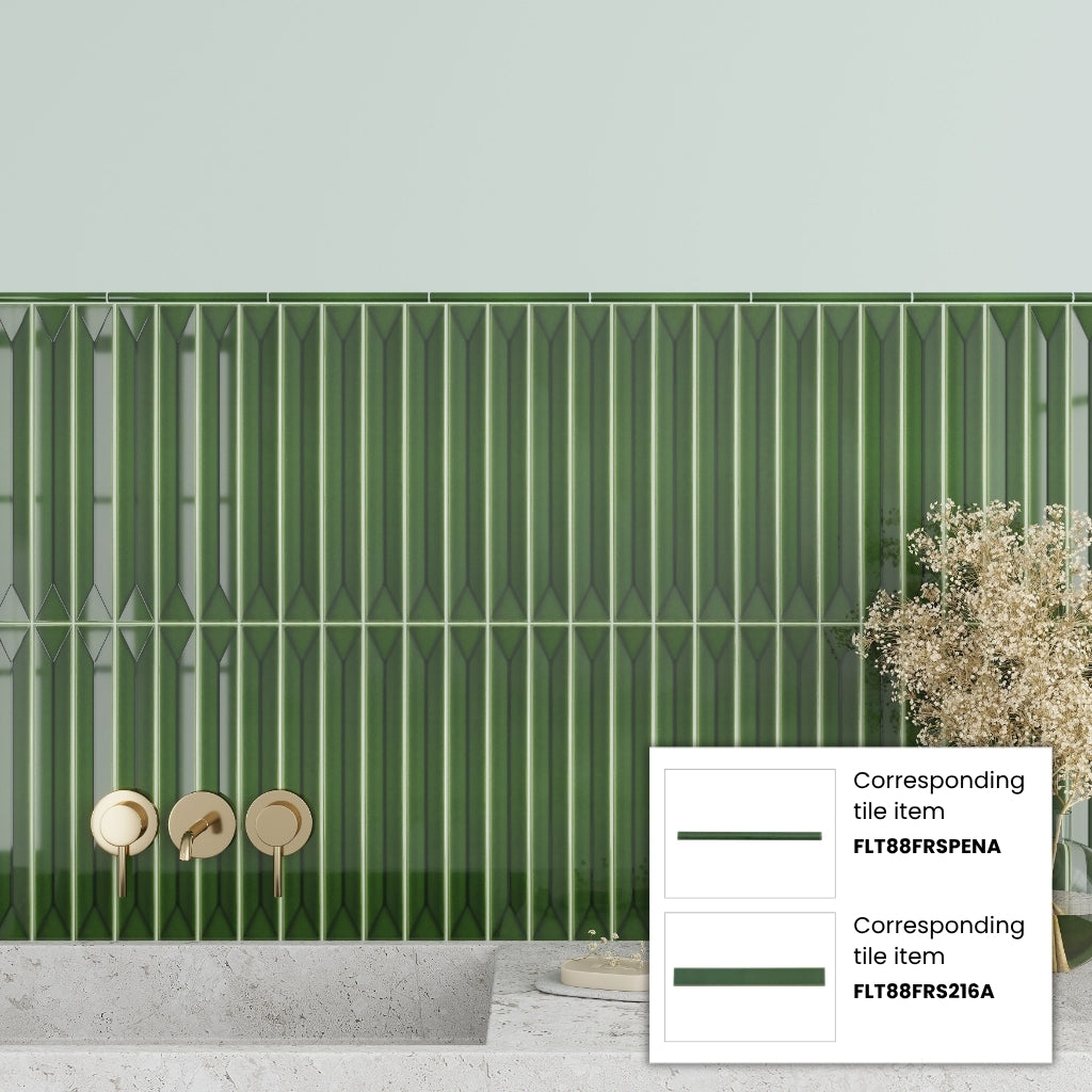 Forest Green 2x16 Glossy Ceramic Subway Tile (50 pack, 10.76 sq ft