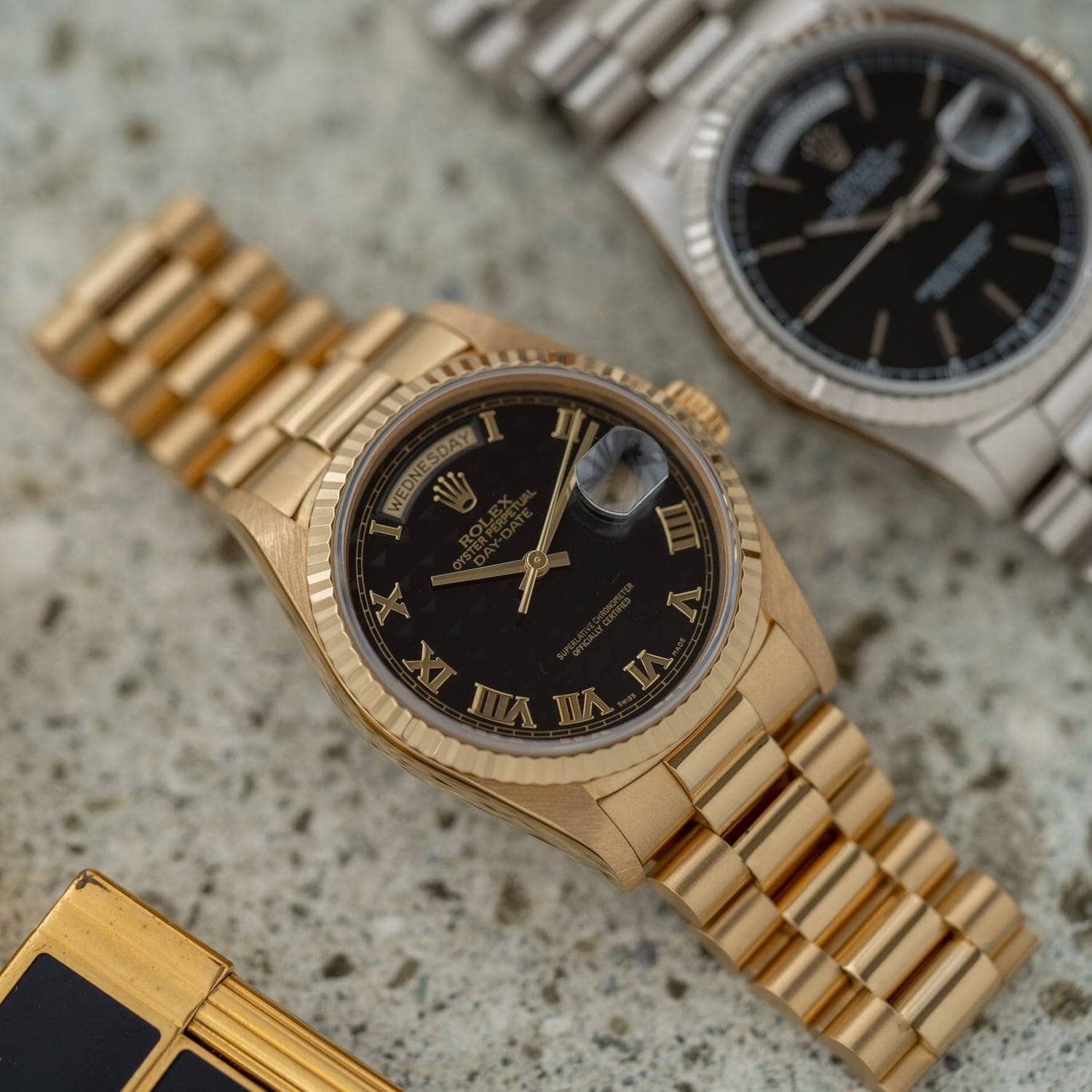 ロレックス デイデイト 18238 YG ブラックピラミッド文字盤 箱保証書
