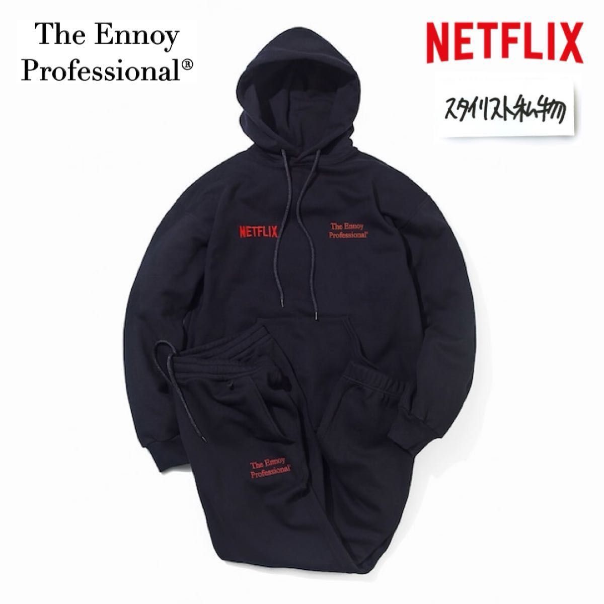 ENNOY エンノイ フーディ セットアップ パーカー M ブラック 黒