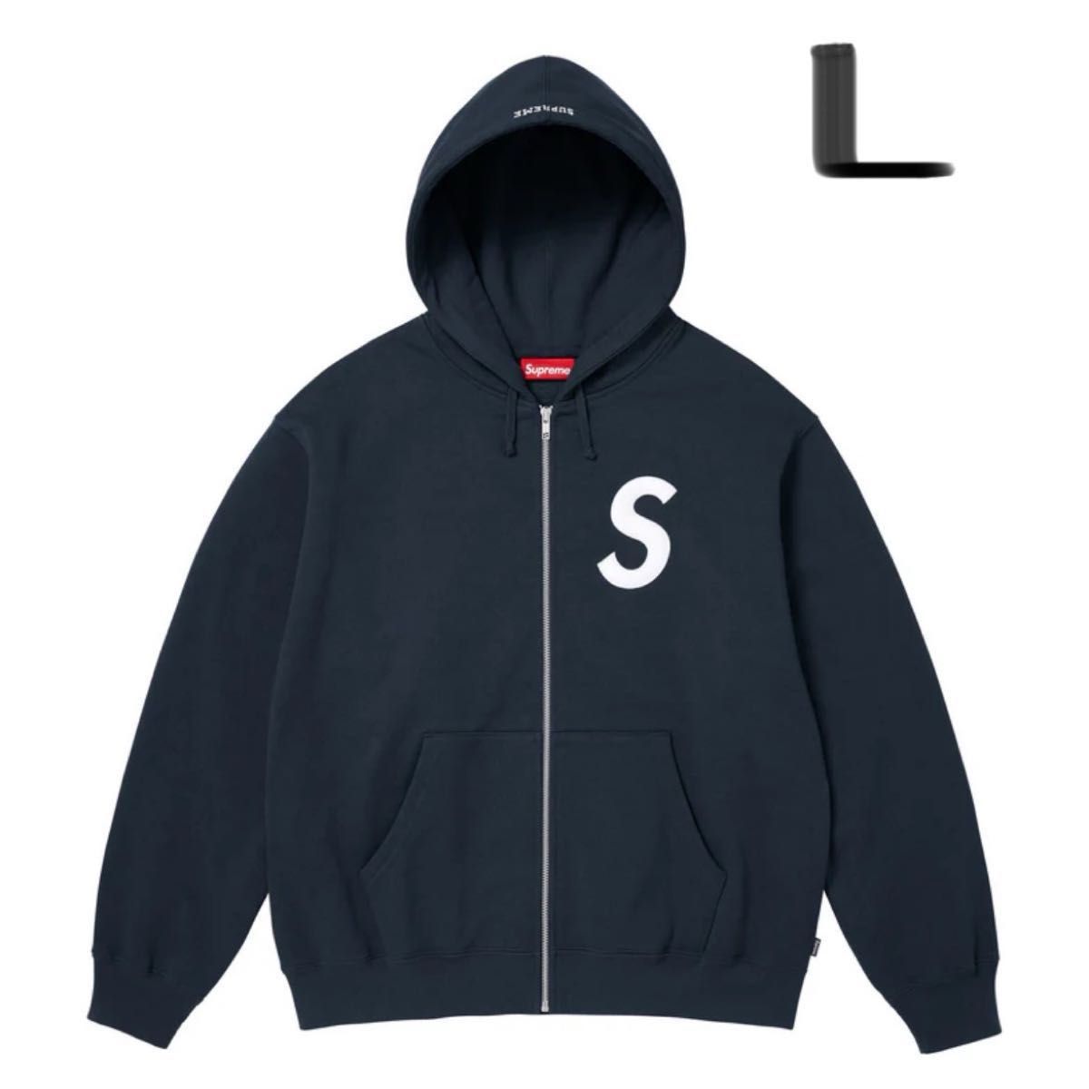 Supreme S Logo Zip Up Hoodedパーカー紺 
