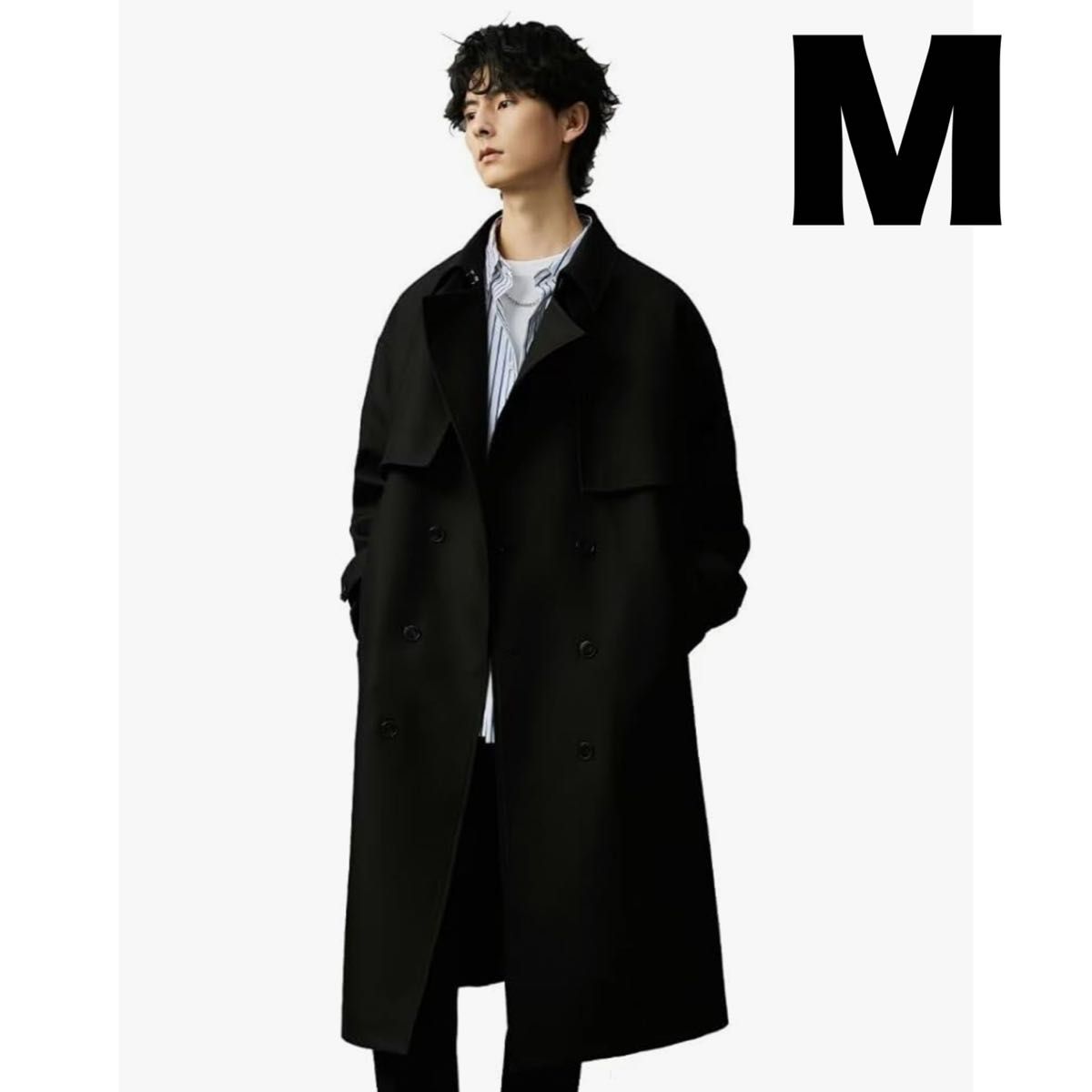 ZARA ザラ 秋冬 フェイク レザー ロング トレンチ コート 黒 ベルト
