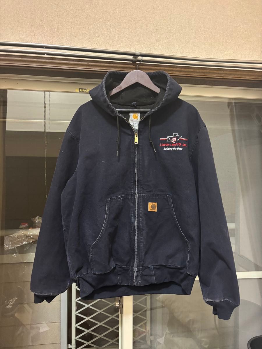 カーハート ダックジャケット アクティブジャケット ブラック ダメージ