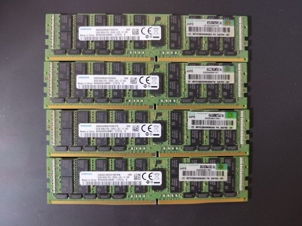 SAMSUNG PC4-2400T サーバー用 計128GB (動作確認済み) 64GB 2枚セット