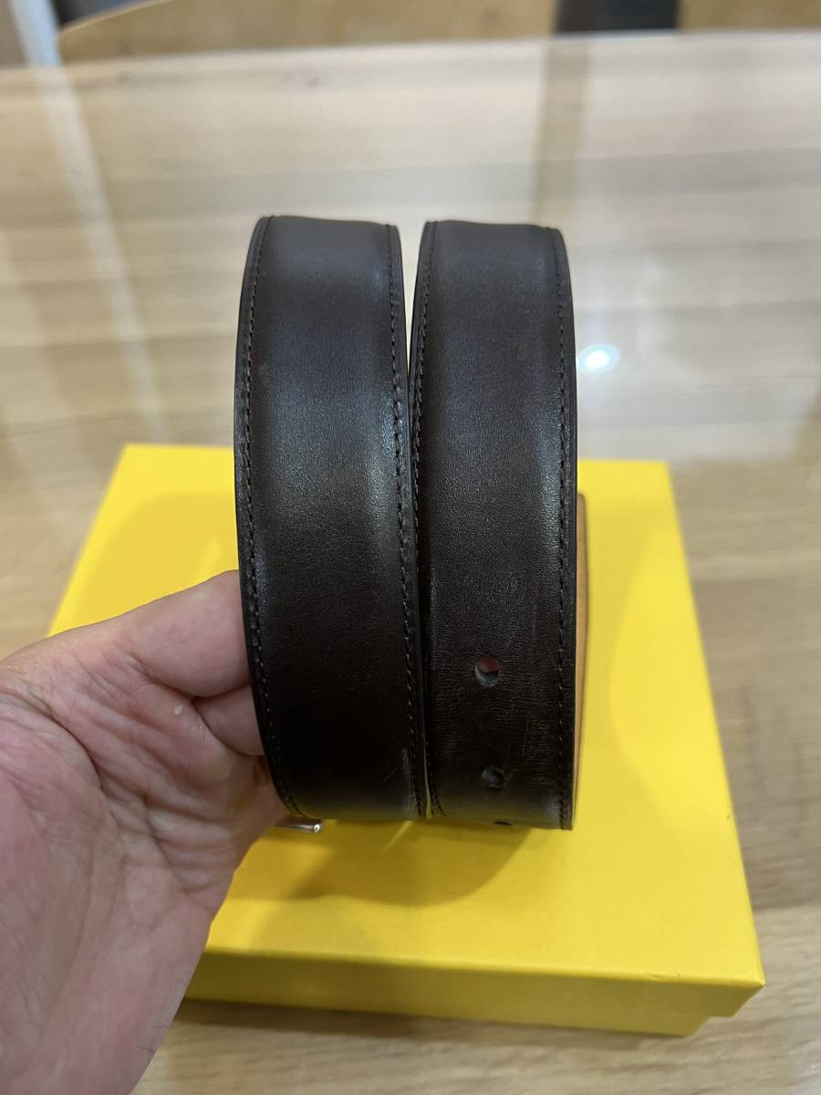 ジョンロブ 定番 ベルト Square 022 Belt 定価85800円 サイズ80 ダーク