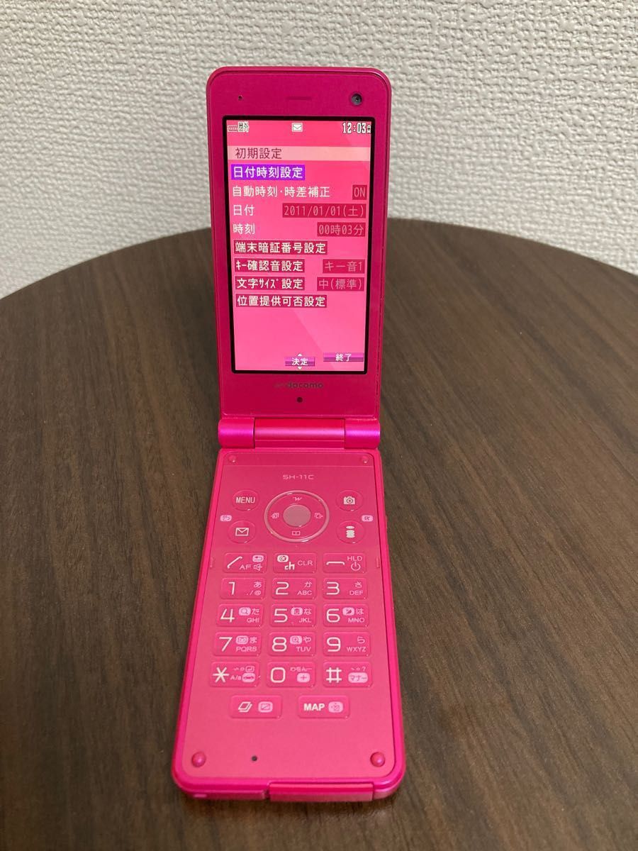 ドコモ docomo SH-11C ピンク ガラケー 充電器付き 美品 初期化済み