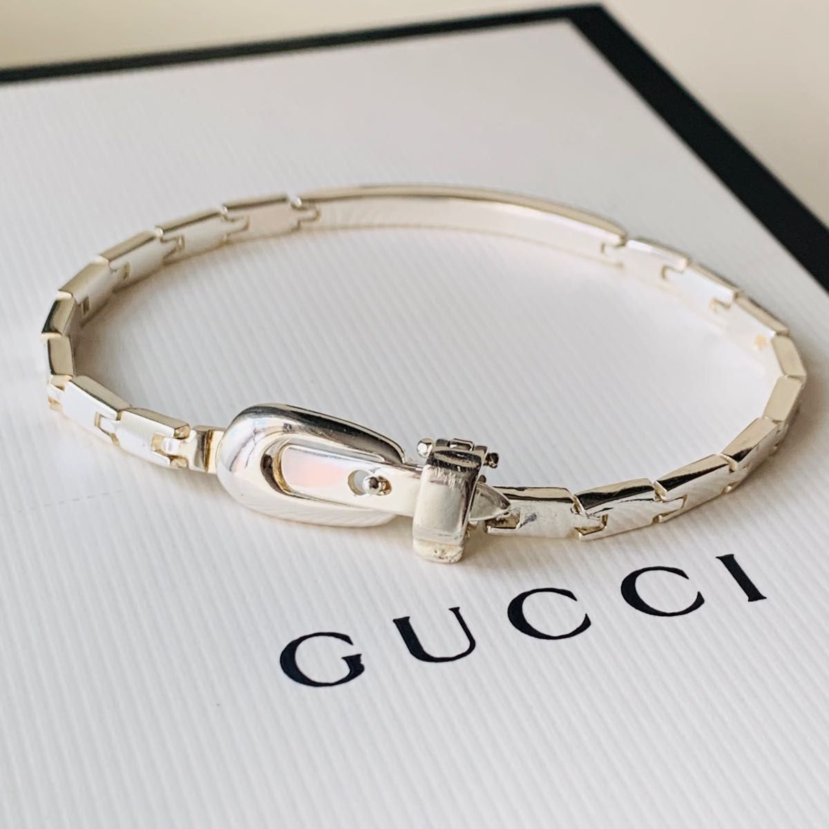 GUCCI ベルト バックル グッチ Id ブレスレット シルバー 925 プレート