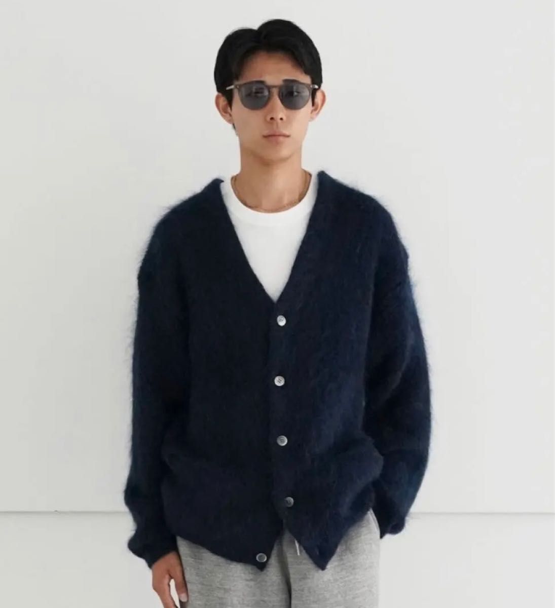 UNUSED (アンユーズド) Mohair knit cardigan サイズ3 NVY｜Yahoo