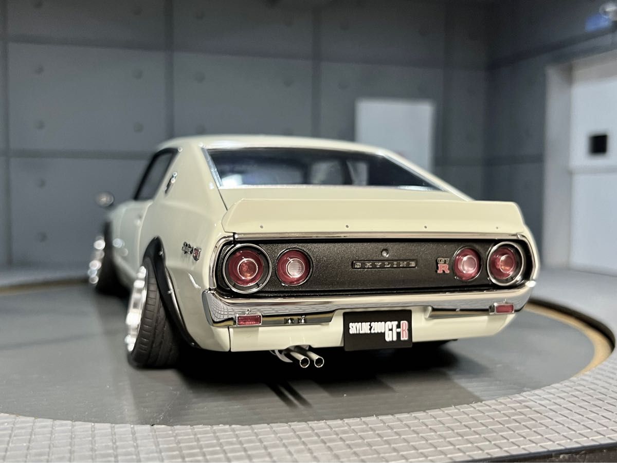 オートアート 1/18 ケンメリGT-R 改 白 KPGC110 ローダウンカスタム 超