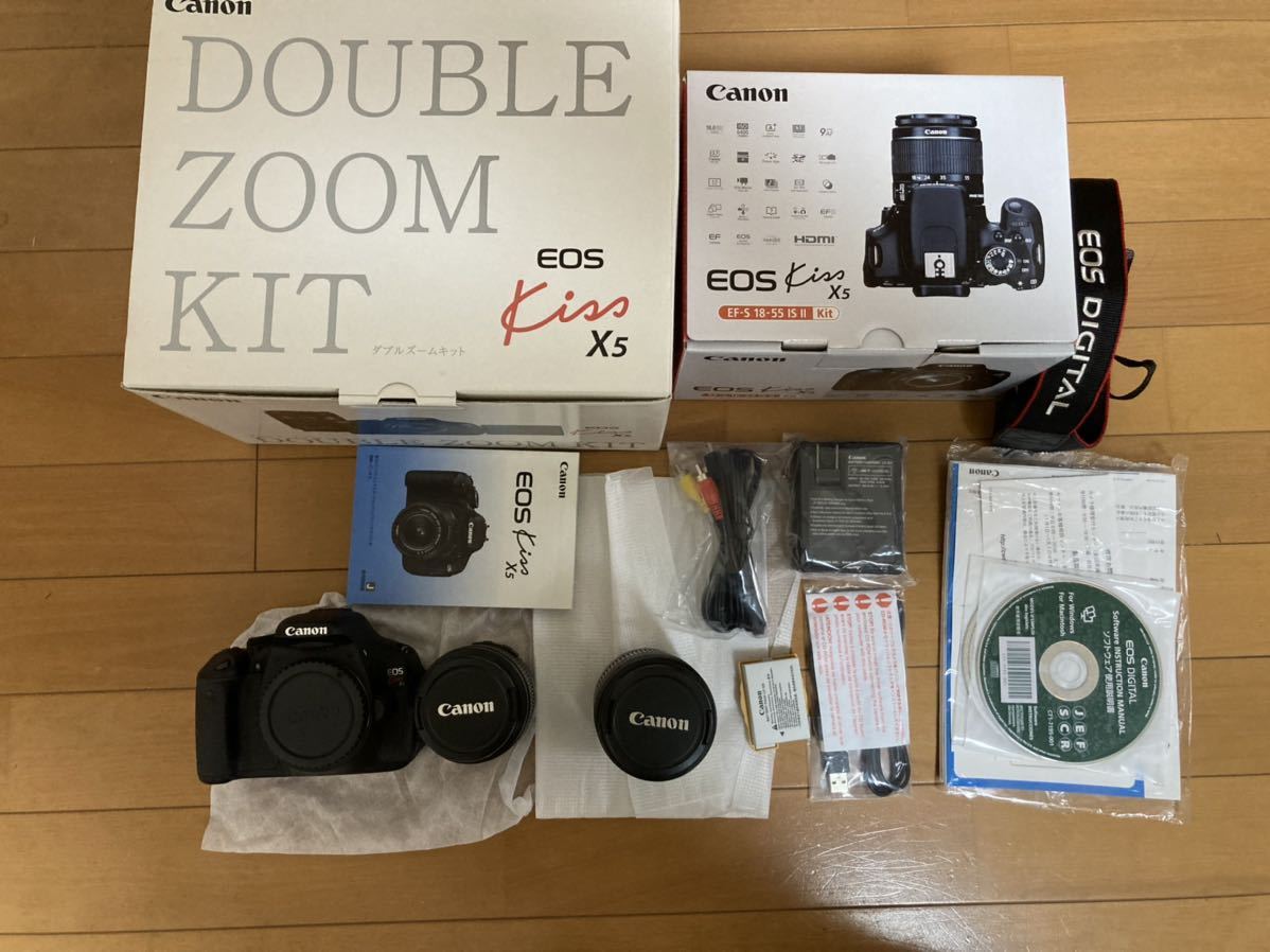 Canon EOS Kiss X5 ダブルズームキット箱付き 【公式通販】