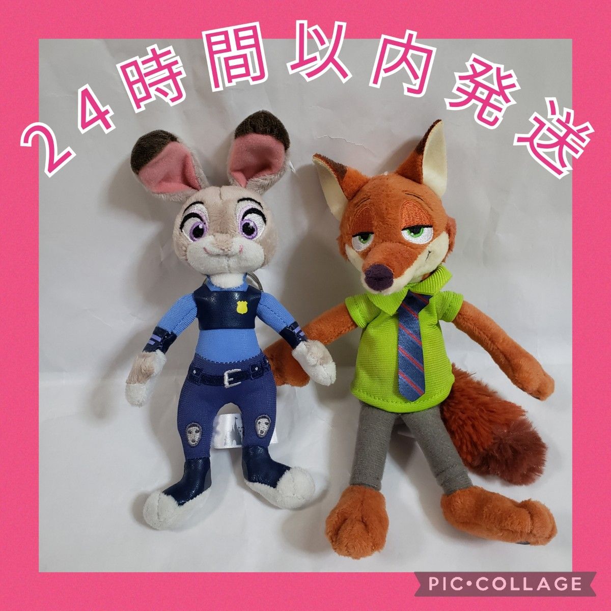 美品】ズートピア ニック ジュディ ぬいぐるみ バッチ ぬいば 2体