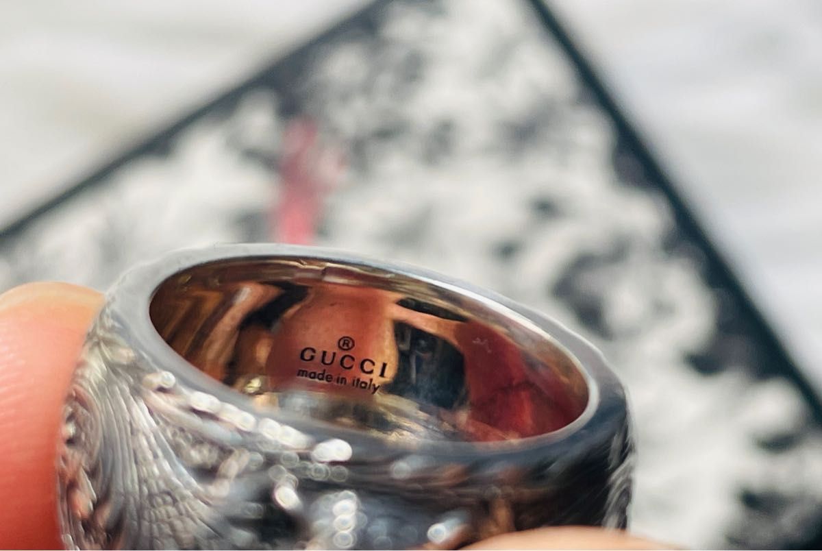 GUCCI グッチ シルバー リング 11号 虎 キャットヘッド ミケーレ