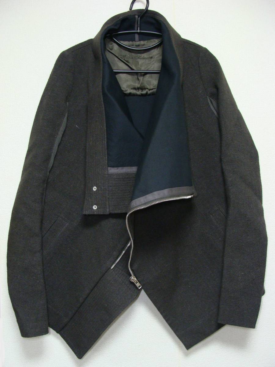 RickOwens リックオウエンス DARK DUST 変形 斜め ジップ ウール