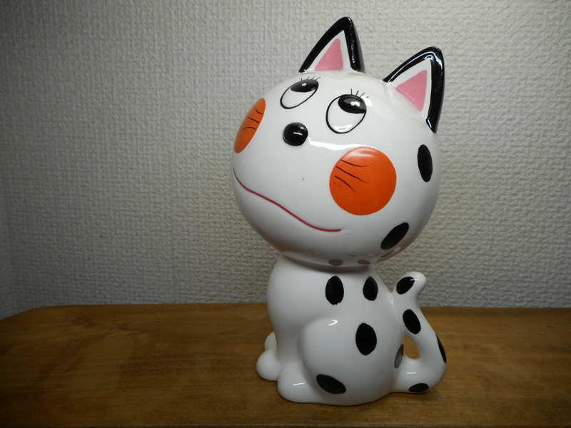 Yahoo!オークション - 内藤ルネ 陶器 ネコ 貯金箱 昭和レトロ 猫 陶器
