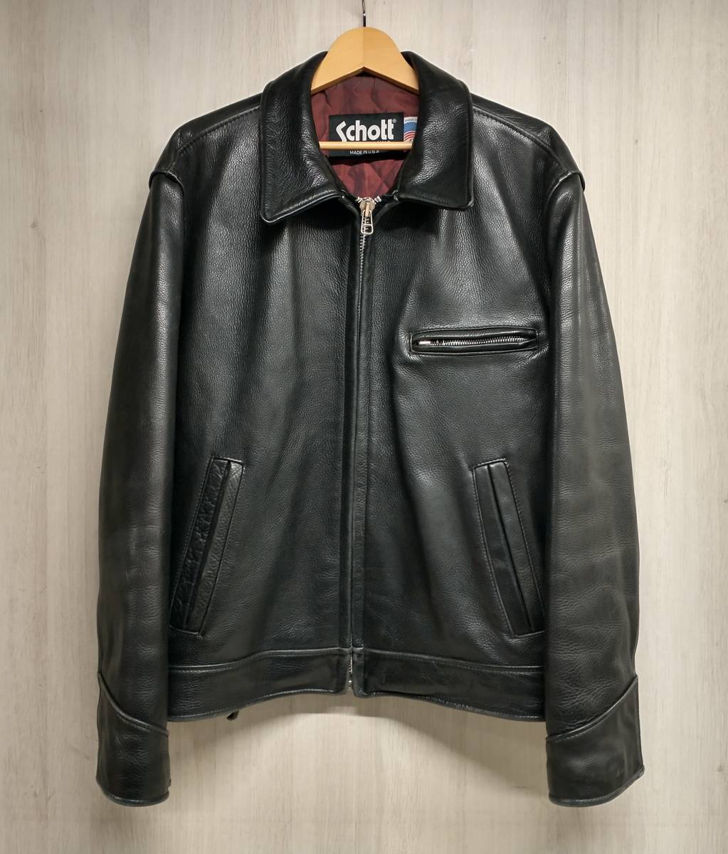 Yahoo!オークション - SCHOTT シングルライダース レザー トラッカージ