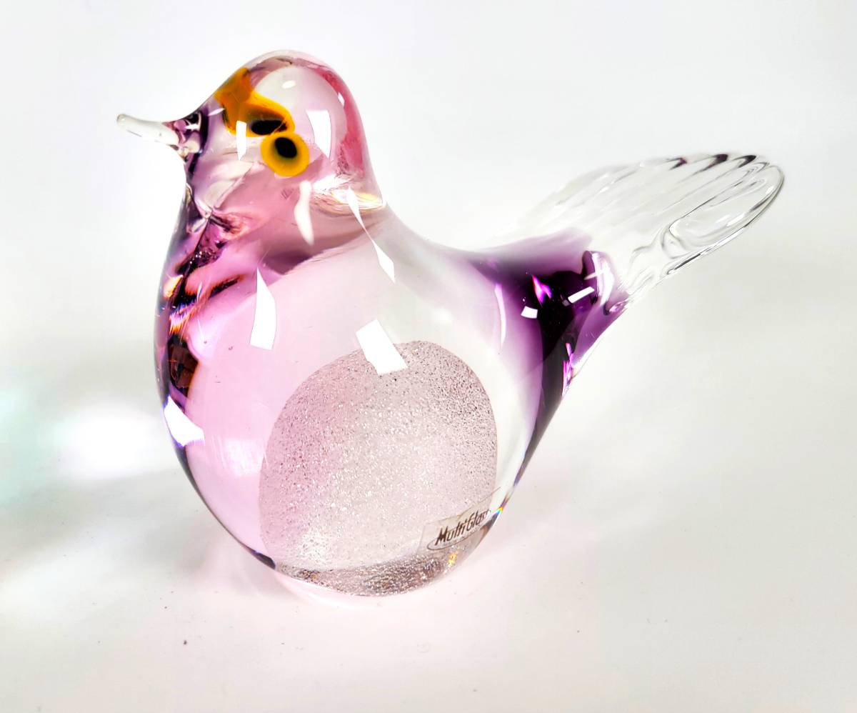 長期保管品・美品】Multi Glass マルティグラス 鳥 ペア 置物