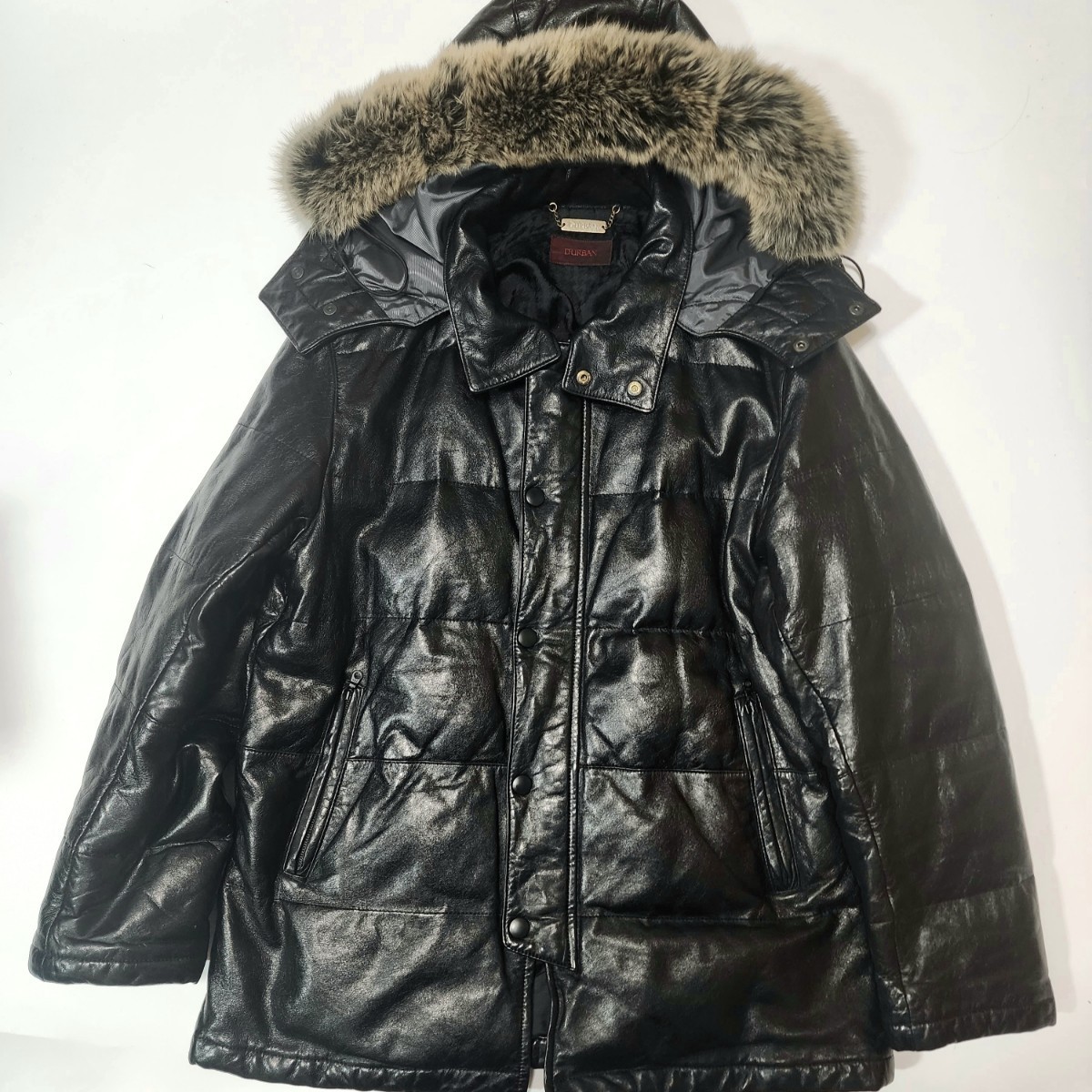 D'URBAN DURBAN ダーバン レザー ダウンジャケット M 羊革 フォックス