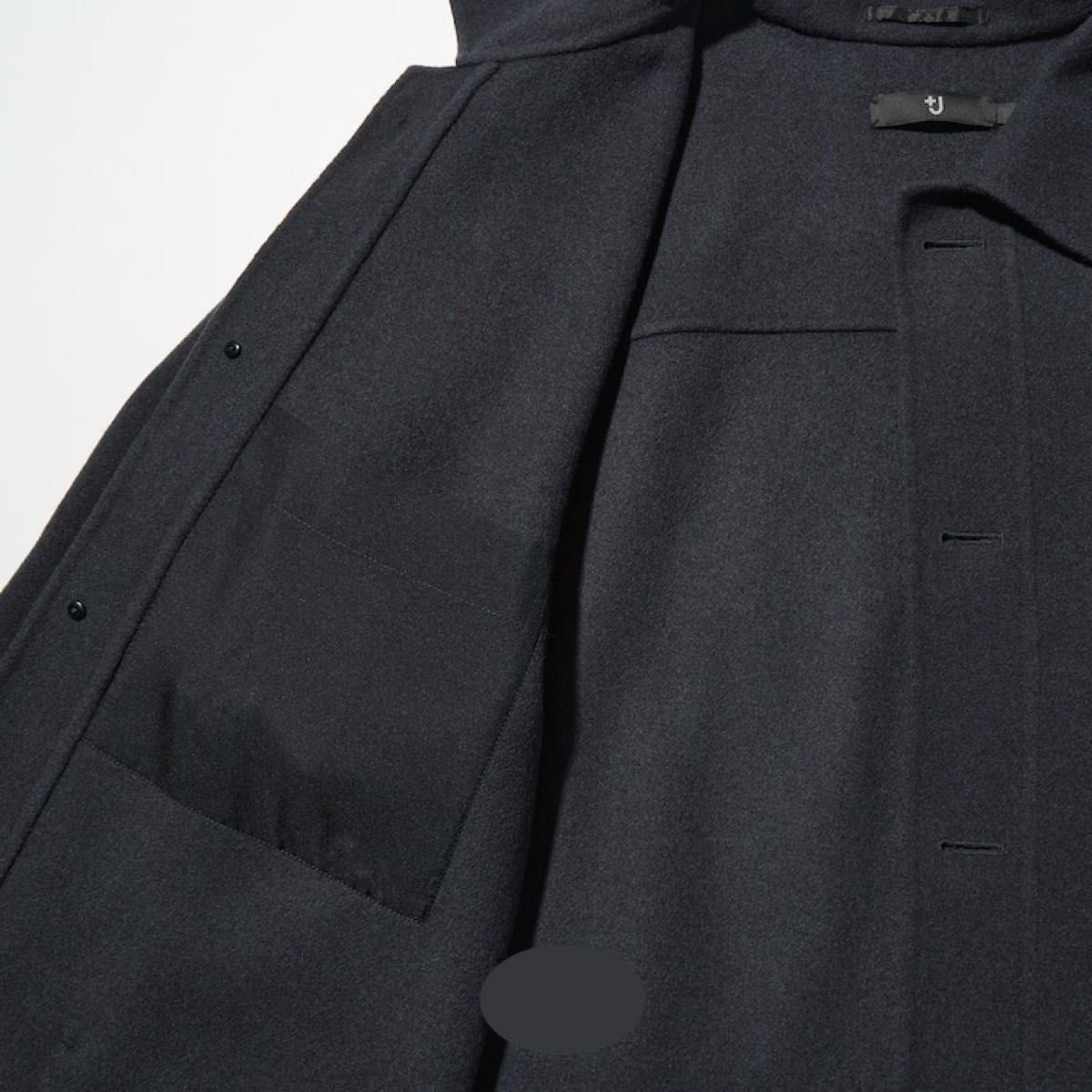 新品】+J ユニクロ 3XL ネイビー ウールブレンドオーバーサイズシャツ
