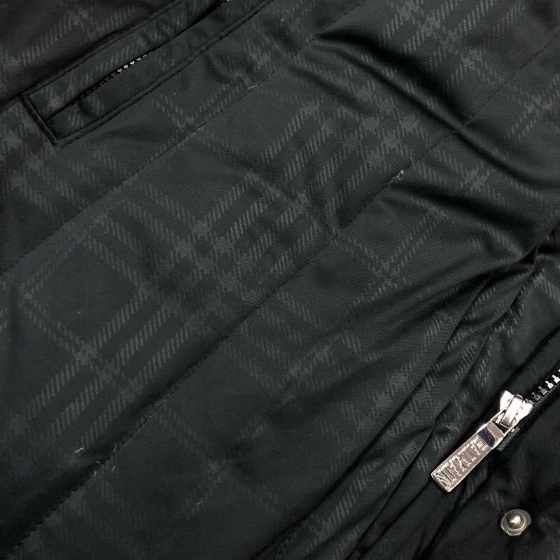 し006】BALMAIN チェック柄ダウンコート Mサイズ ブラック 膝上丈