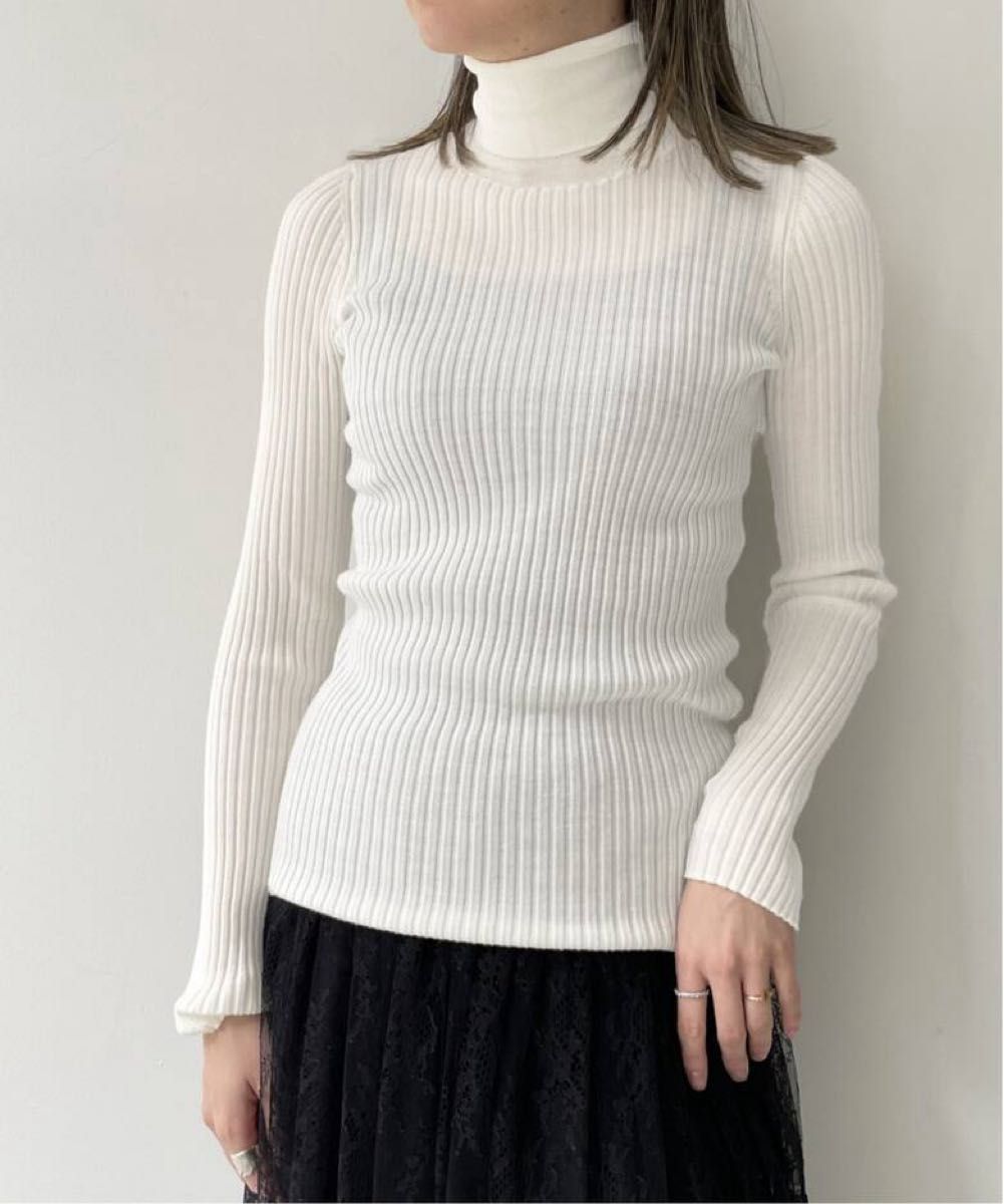 アパルトモン【22AW】未使用 WIDE Rib Knit リブタートルニット