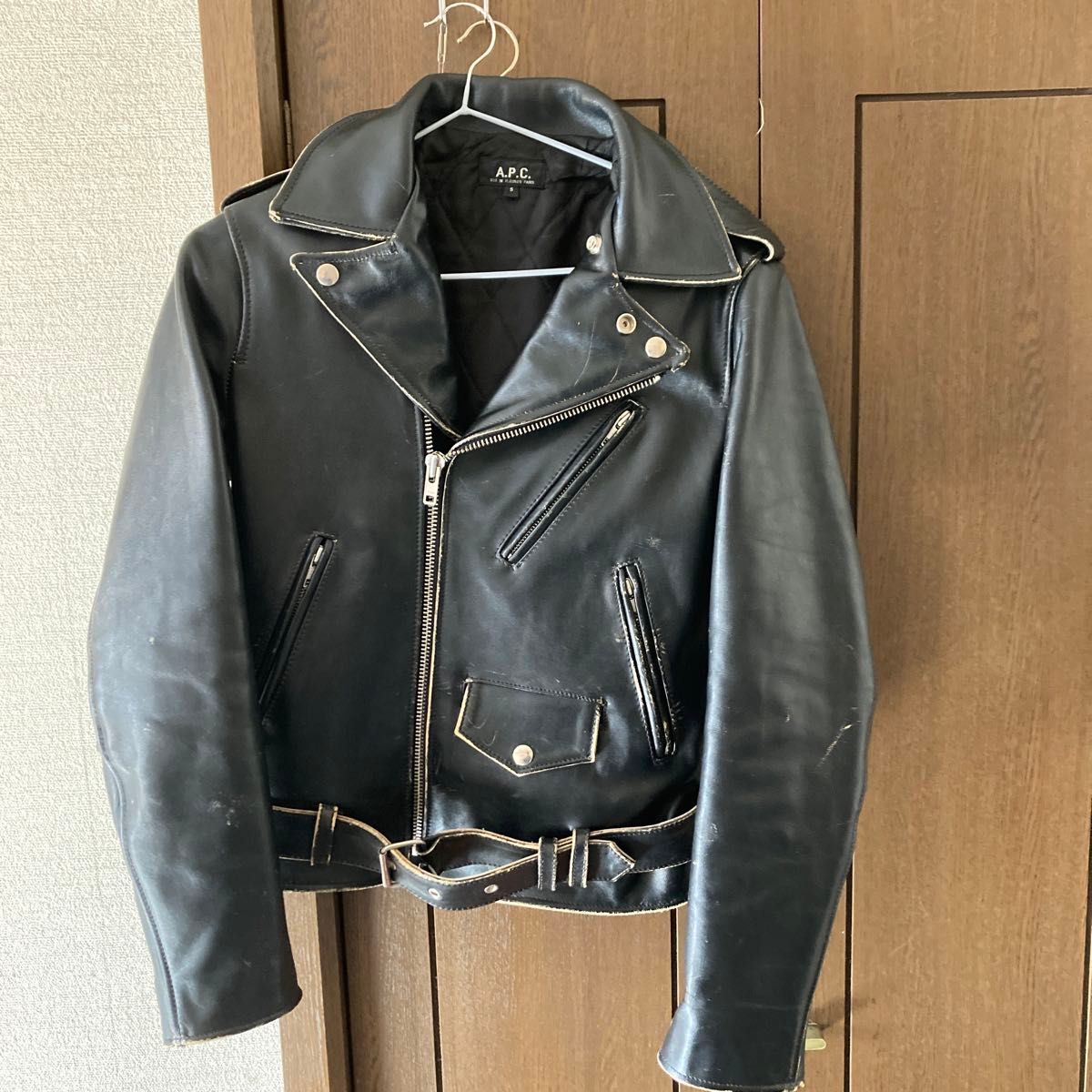 A P C アーペーセー レザー ダブル ライダース ジャケット 牛革 Double