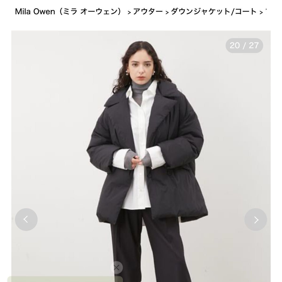MilaOwenミラ オーウェン フレンチダウンハーフ丈パデッドコート