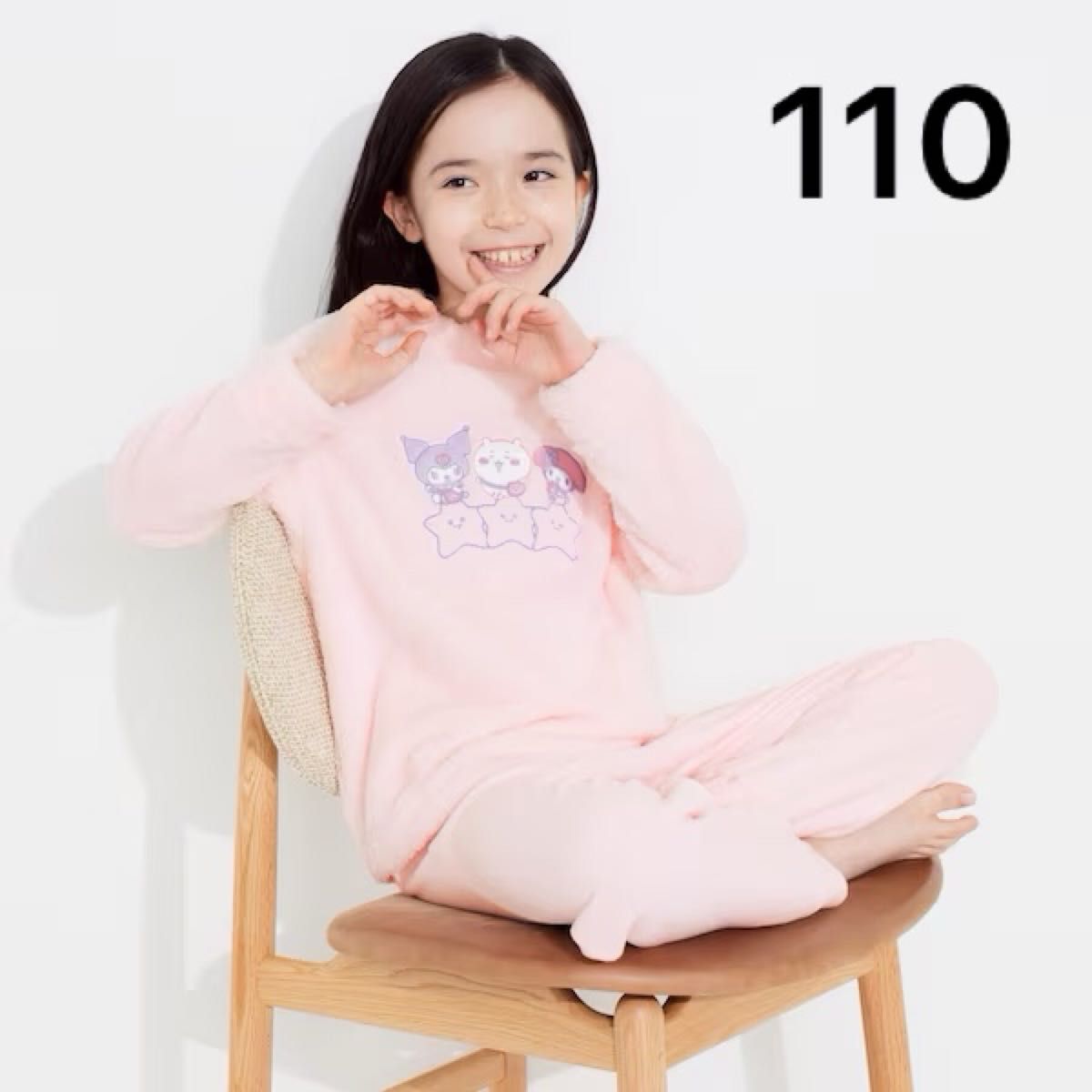 新品未使用】UNIQLO ちいかわ × サンリオ フリースパジャマ 110cm