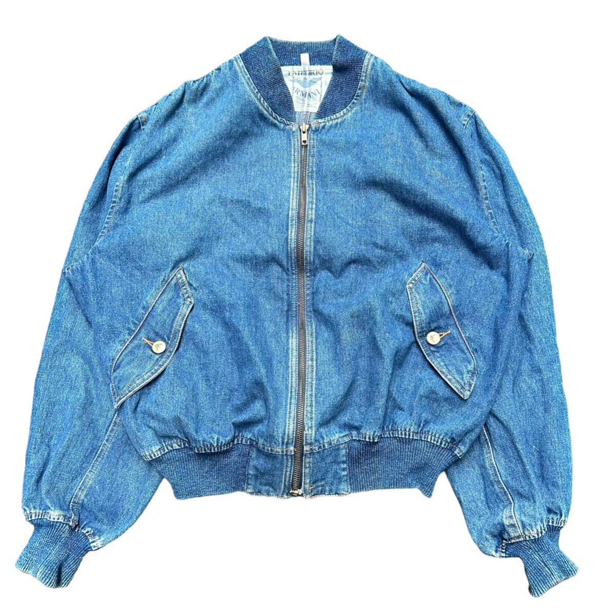 Yahoo!オークション - 80s EMPORIO ARMANI denim bomber jacket archiv