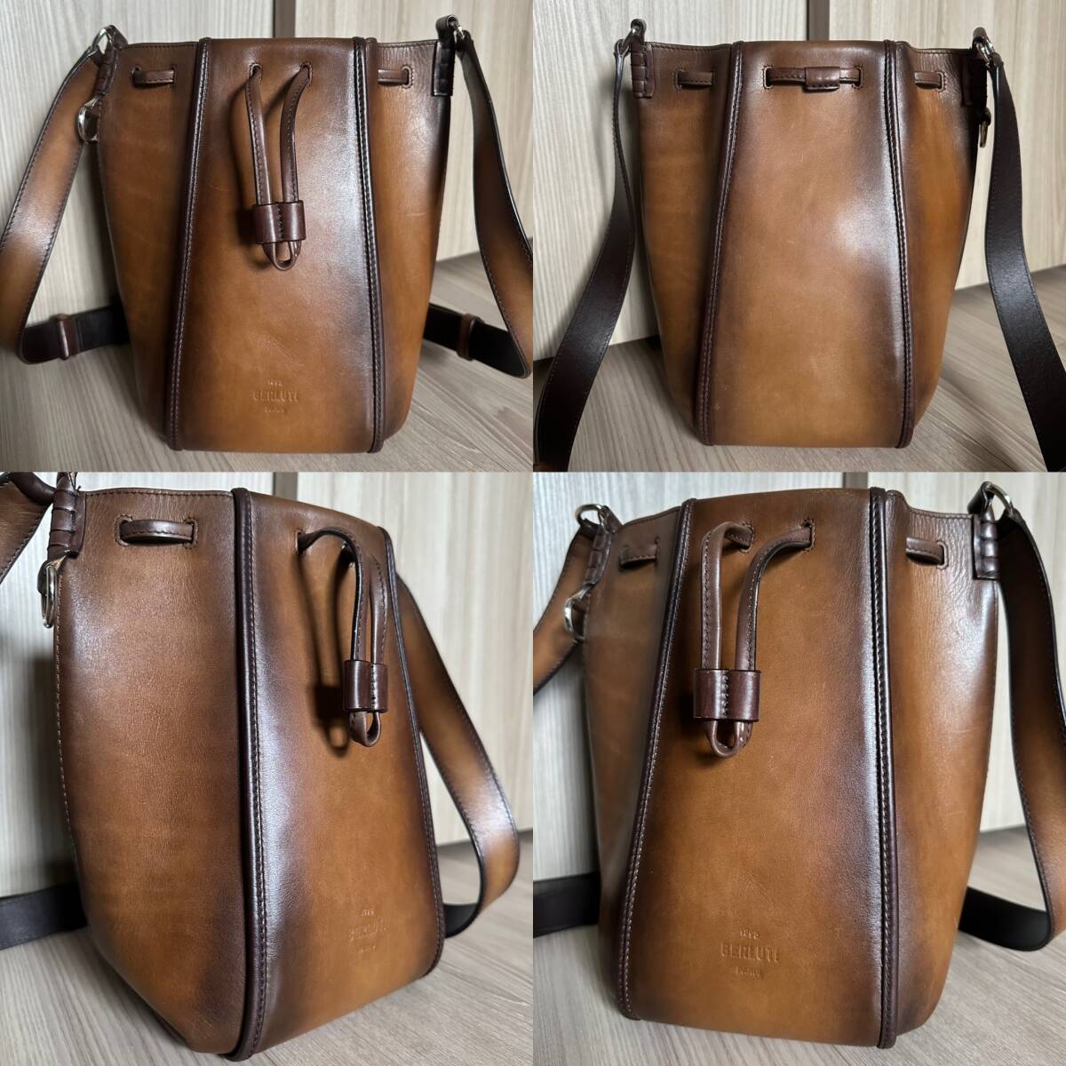 特注45万 Berluti Namsos Patine Leather Messenger Bag ベルルッティ
