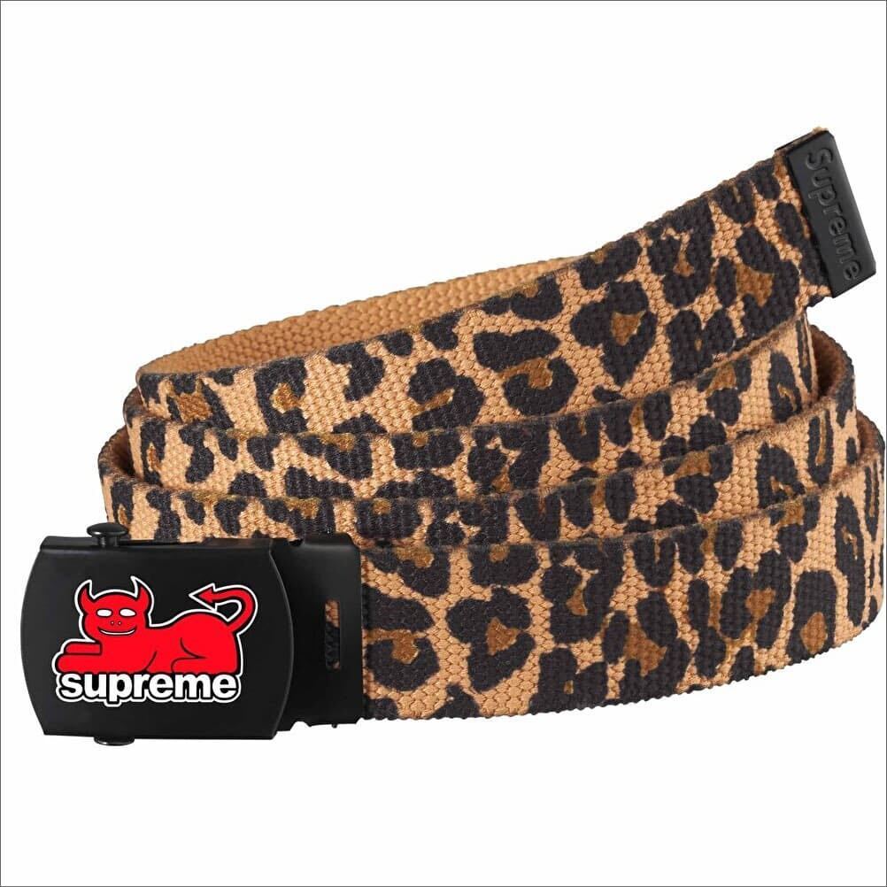 送料無料 レオパードSupreme x Toy Machine Webbing Belt Leopard
