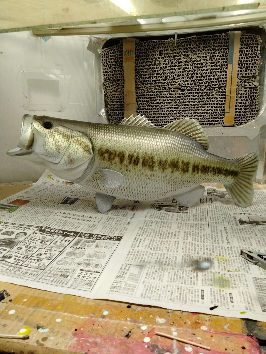新型ハンドメイド 63cmブラックバス フィギュア 魚模型 レプリカ 釣り
