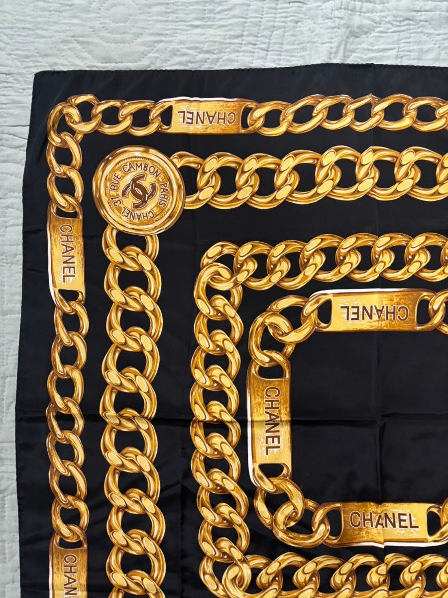 美品 CHANEL シャネル 大判シルクスカーフ 品質タグ｜Yahoo!フリマ（旧