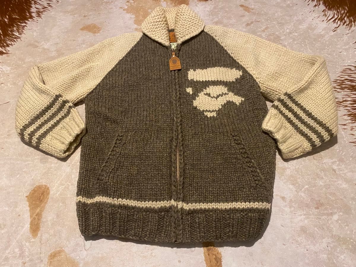 初期 90s A bathing ape カウチン セーター Canadian sweater POST