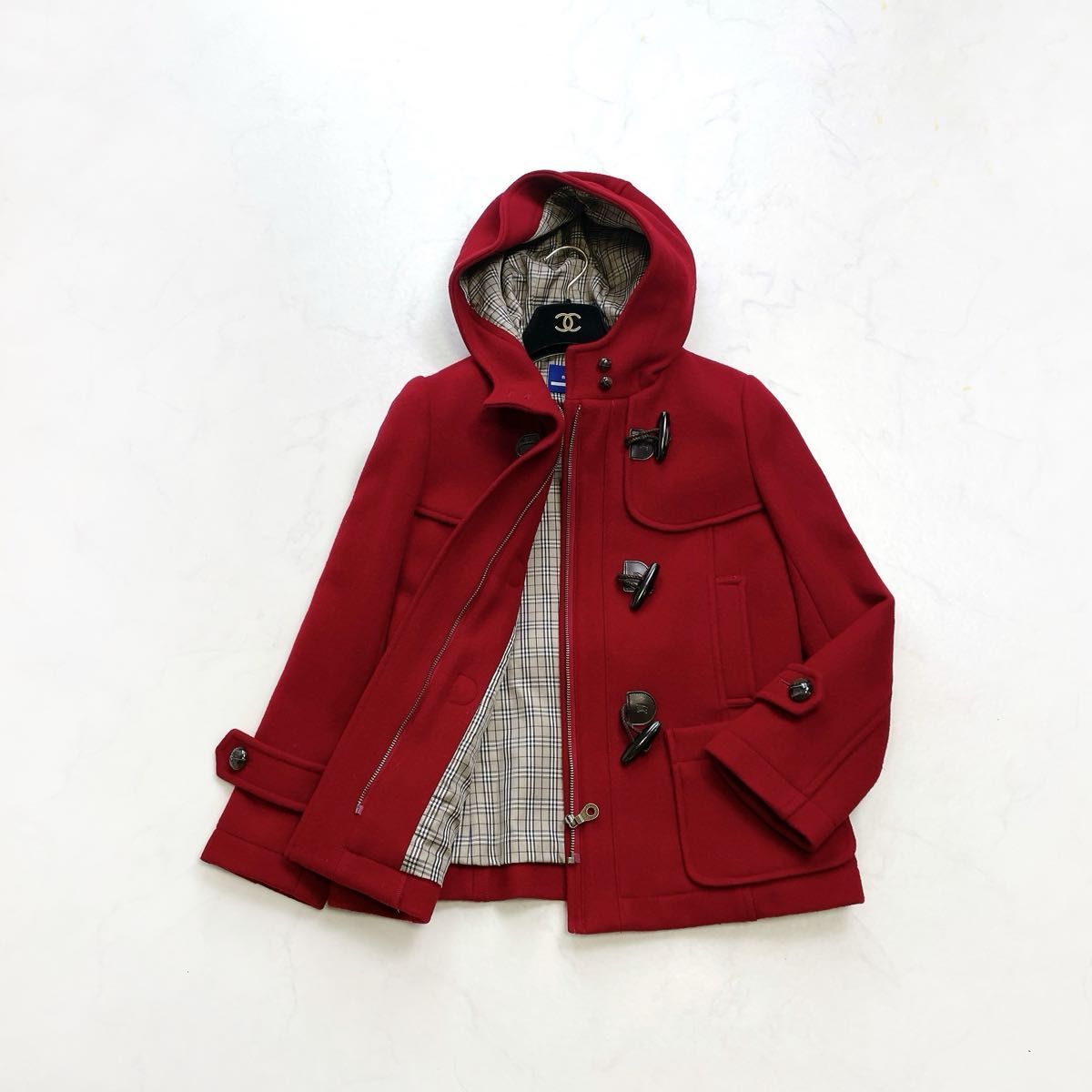 BURBERRY バーバリー ☆ ダッフル コート 赤 160A