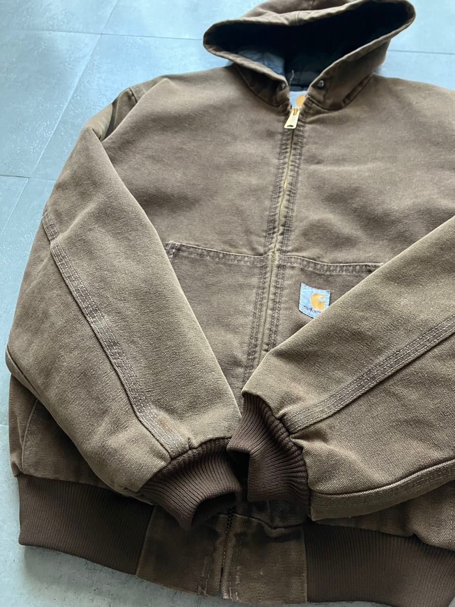 レア 90s USA製 Carhartt カーハート アクティブジャケット ブラウン