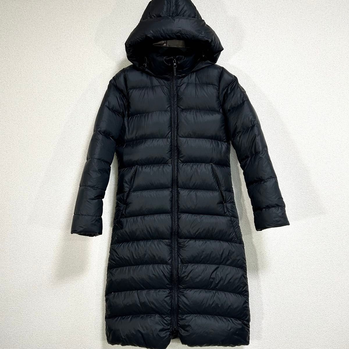 美品希少 ノースフェイス ロングダウンコート レディースXS 黒 グース