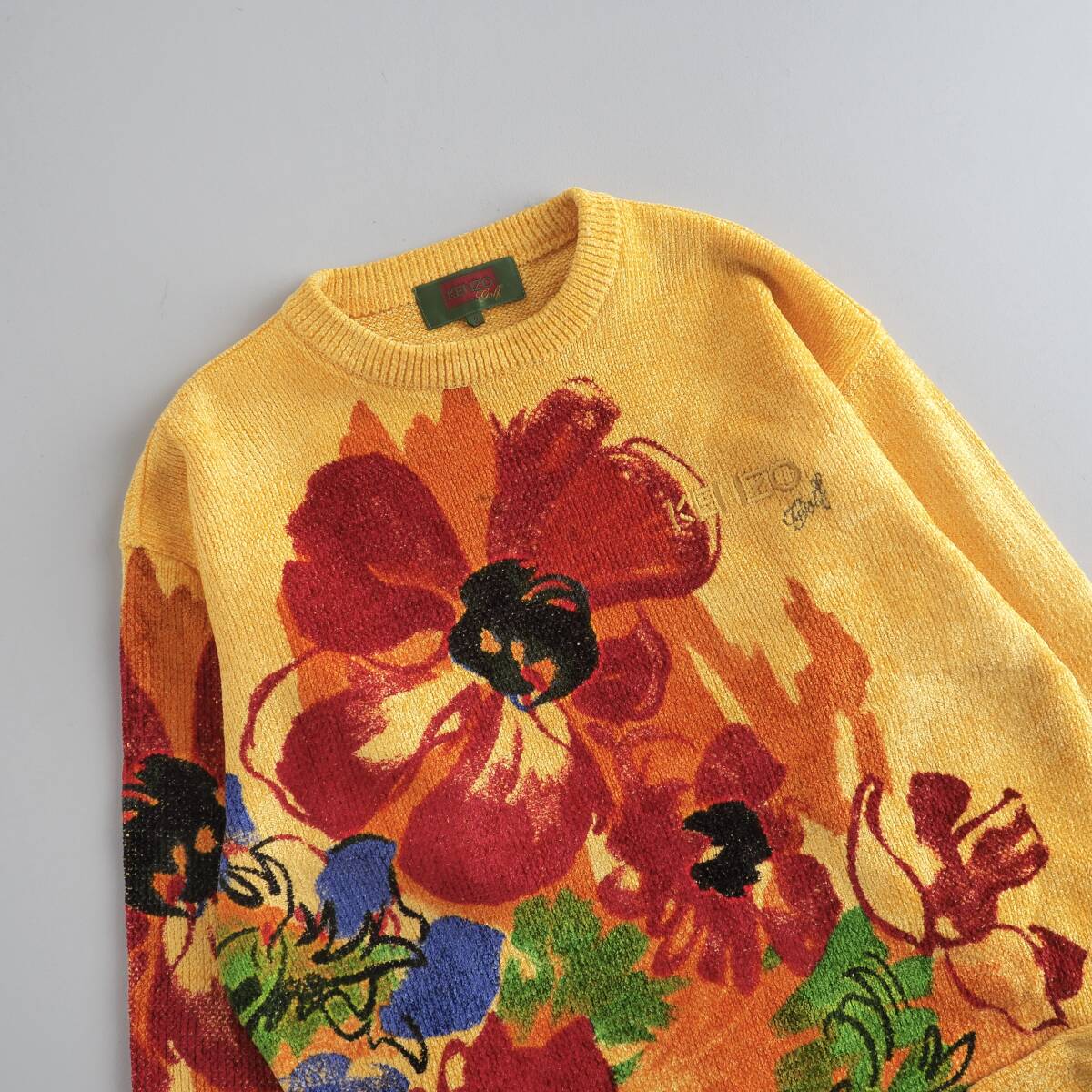 KENZO ケンゾー 希少 ニット セーター イエロー 花柄 メンズ 美品