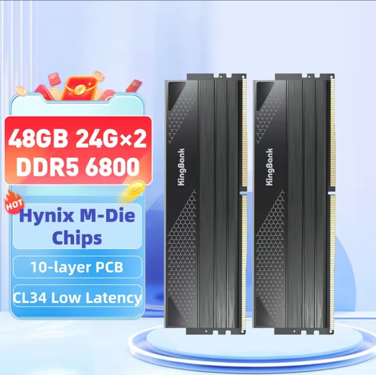 未使用】KingBank DDR5 6800MHz RAM 48GB(24GB 2）｜Yahoo!フリマ（旧