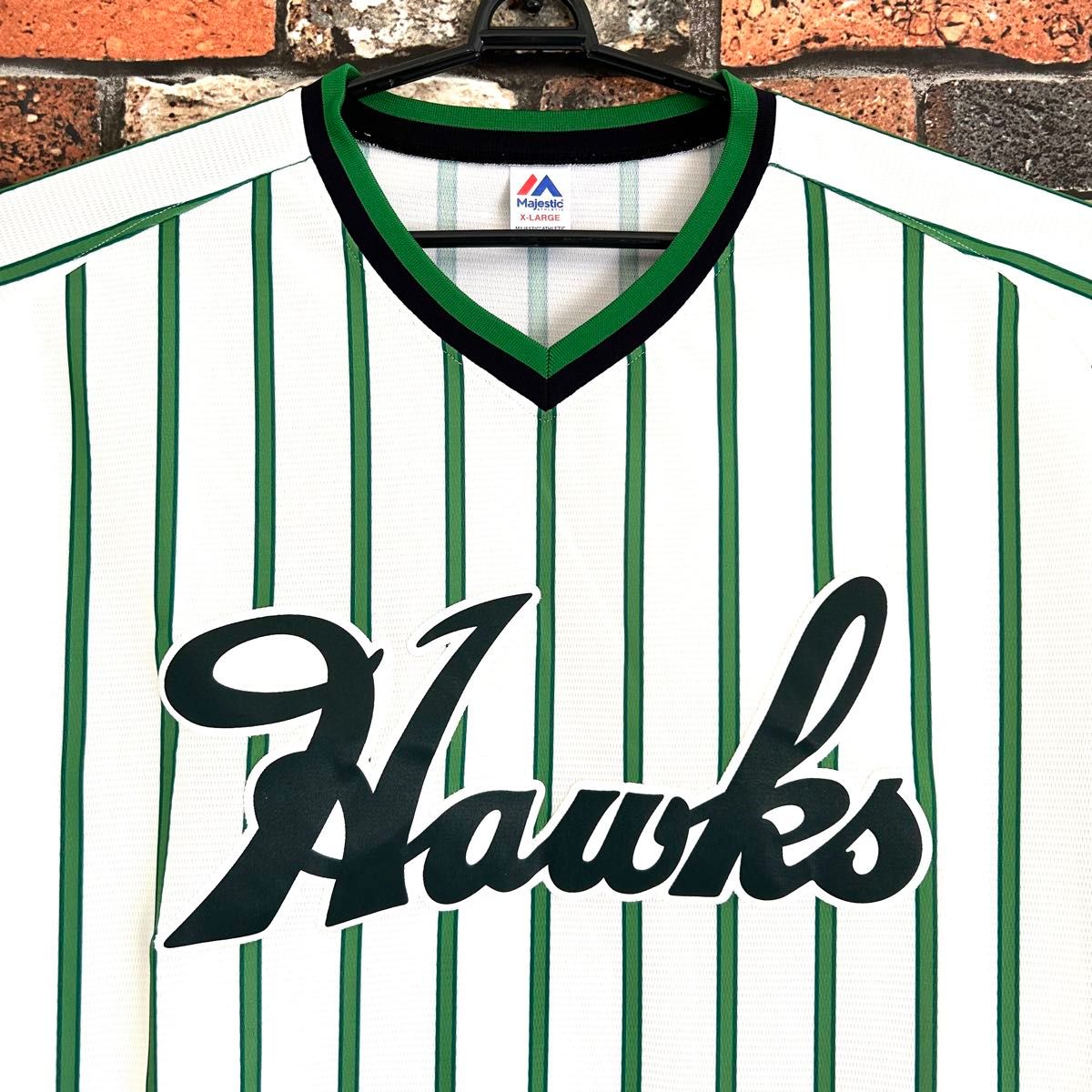 南海ホークス ユニフォーム 復刻 majestic XL O 縦縞モデル