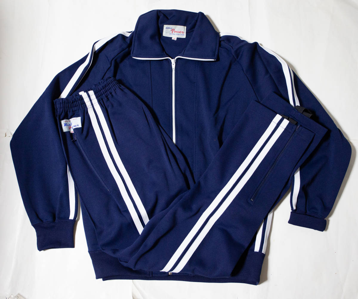 Yahoo!オークション - 体操服 学校ジャージ上下 紺×白2本線 M 未使用