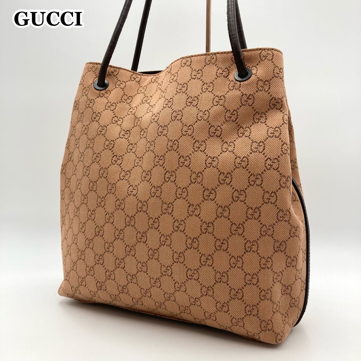 美品 GUCCI トートバッグ GG キャンバス レザー