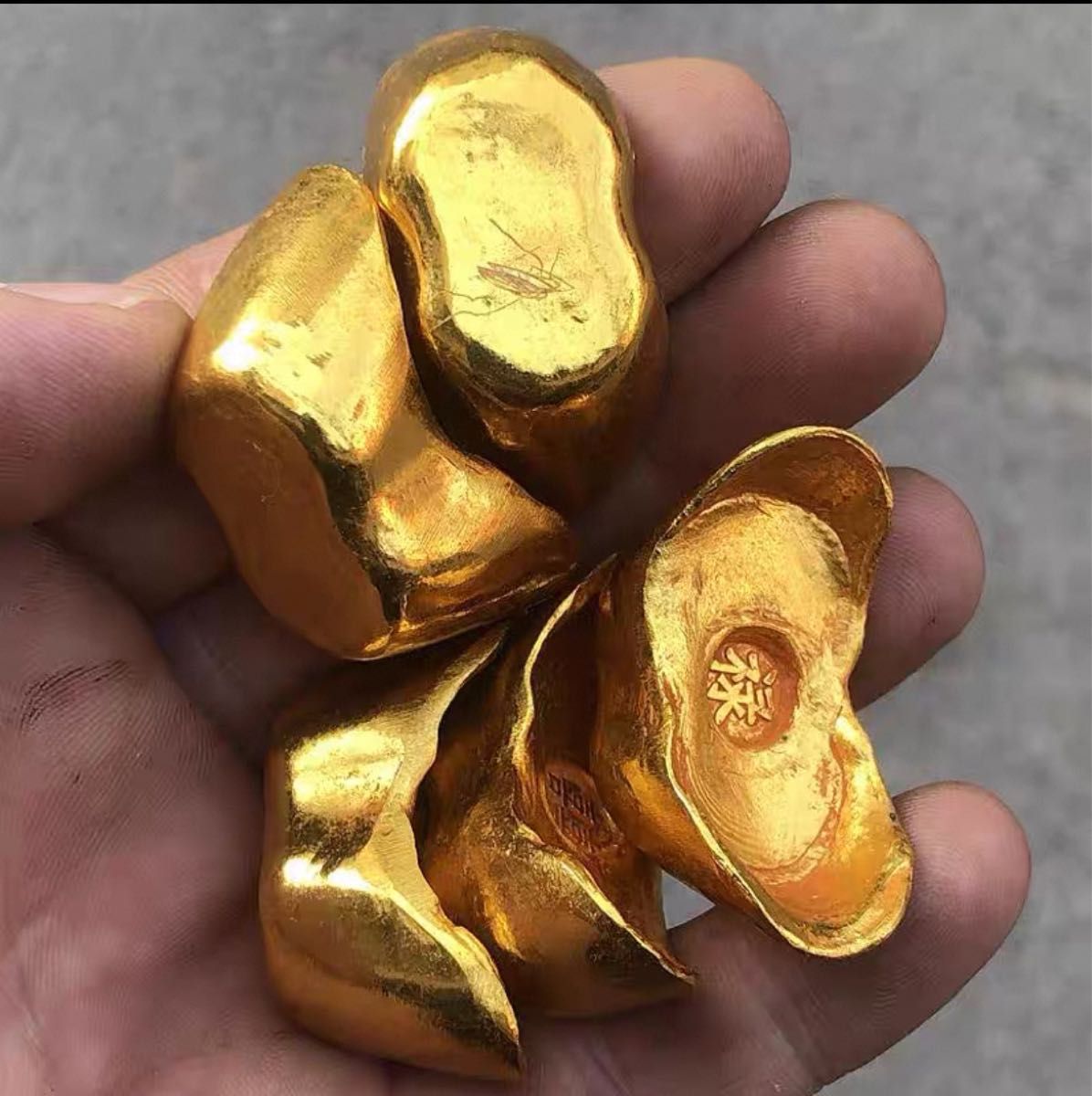 希少 極美品 中国 大清 元寶 金錠 金塊 海外金貨 中国 清 古銭 骨董品