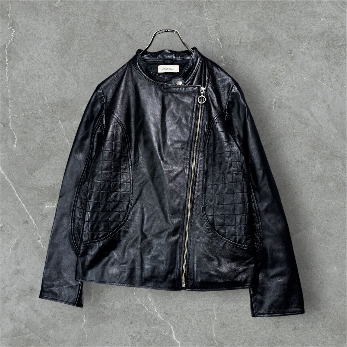 00s Y2K Semi-Double Leather Riders Jacket 本革レザーライダース